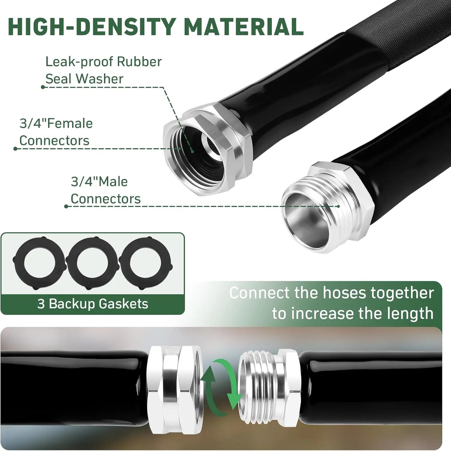 Using a garden hose quick connect on a lightweight garden hose