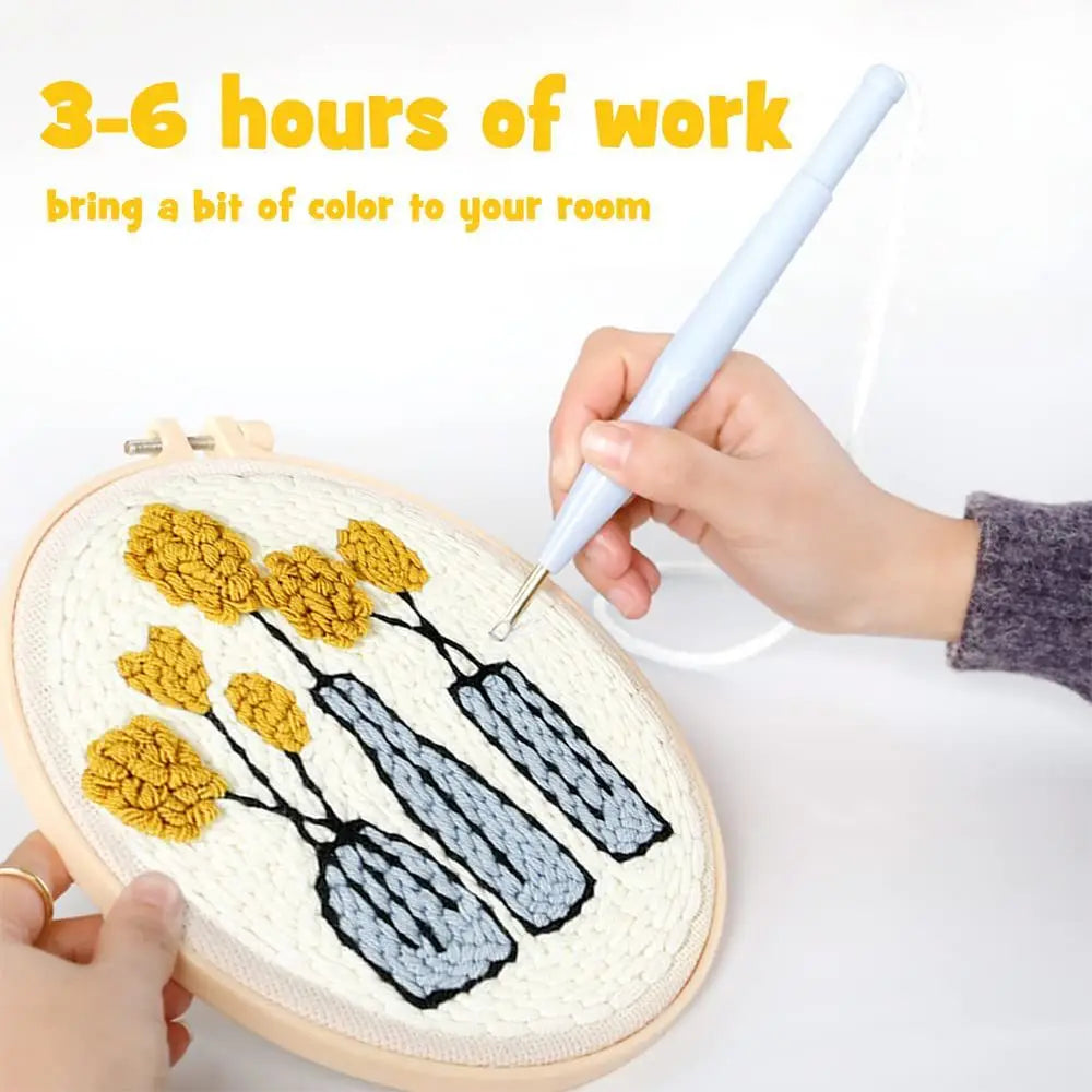 Punch Needle Kit by VelmoraMart – Beginner-friendly punch needle embroidery kit for DIY crafts, handmade art projects, and creative embroidery designs