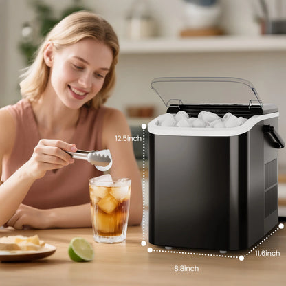 Portable nugget ice machine producing soft chewable ice for home kitchens, coffee bars, and entertaining by VelmoraMart.