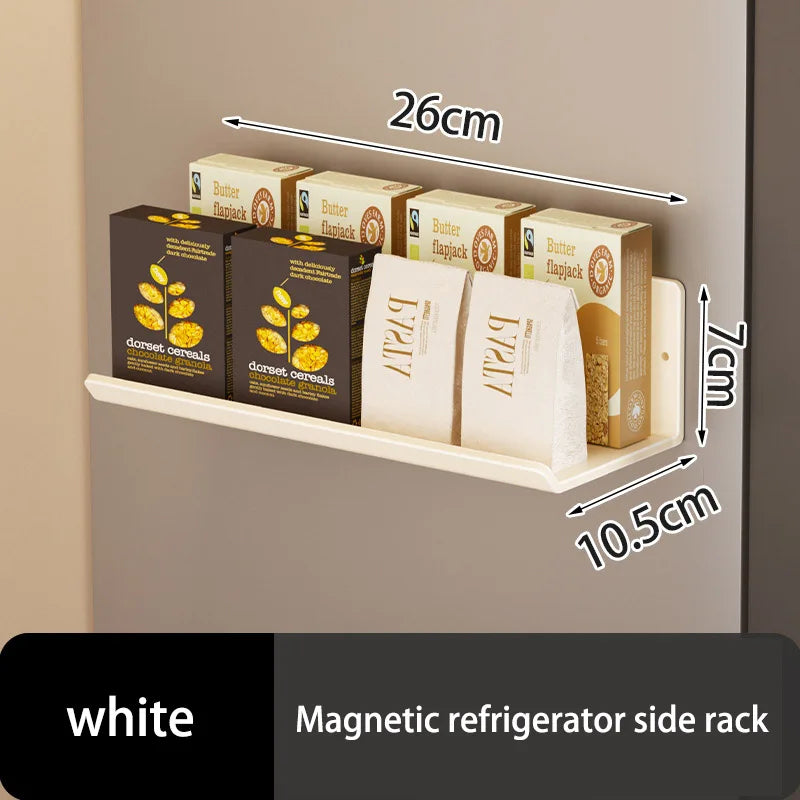 Space-saving magnetic kitchen shelf for everyday storage