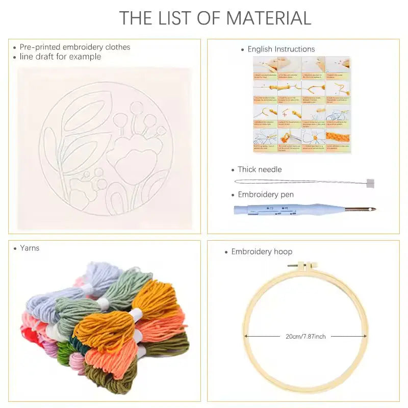 Punch Needle Kit by VelmoraMart – Beginner-friendly punch needle embroidery kit for DIY crafts, handmade art projects, and creative embroidery designs