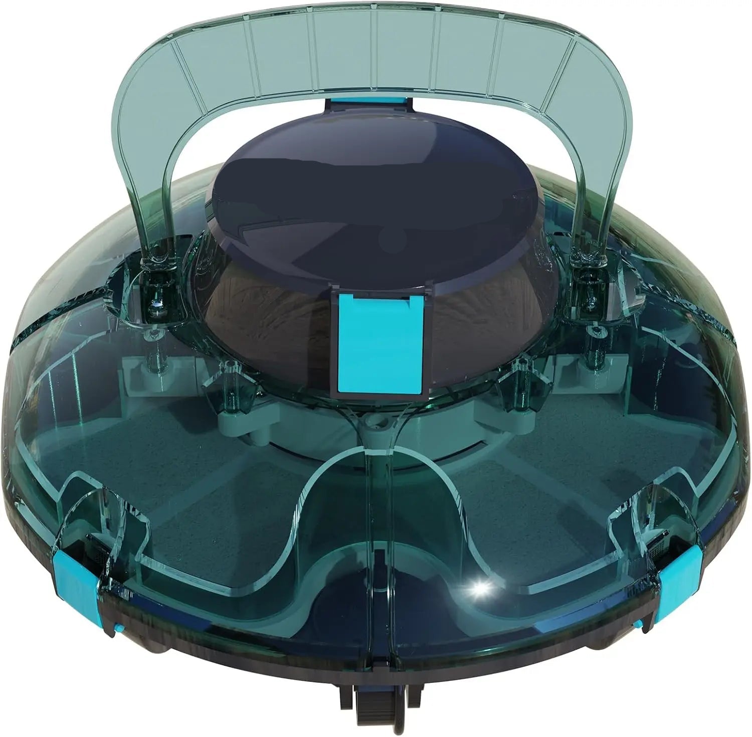 Robotic automatic pool cleaner cleaning the floor of a pool
