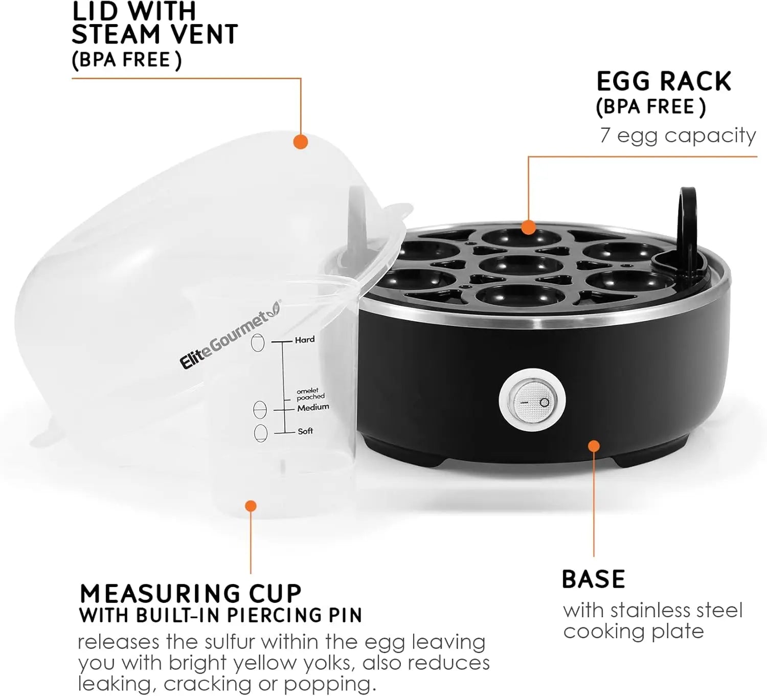 Microwave egg cooker for making hard-boiled, soft-boiled, and poached eggs quickly with a microwave-safe BPA-free egg cooker from VelmoraMart.