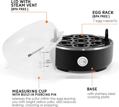 Microwave egg cooker for making hard-boiled, soft-boiled, and poached eggs quickly with a microwave-safe BPA-free egg cooker from VelmoraMart.