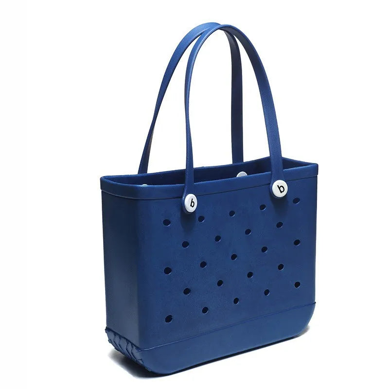 VelmoraMart black leather tote bag for work and travel.