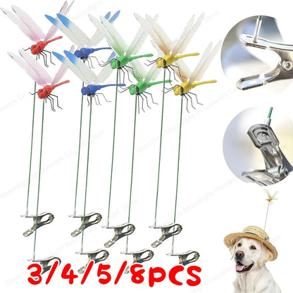 Realistic dragonfly clips for garden decoration and fashion