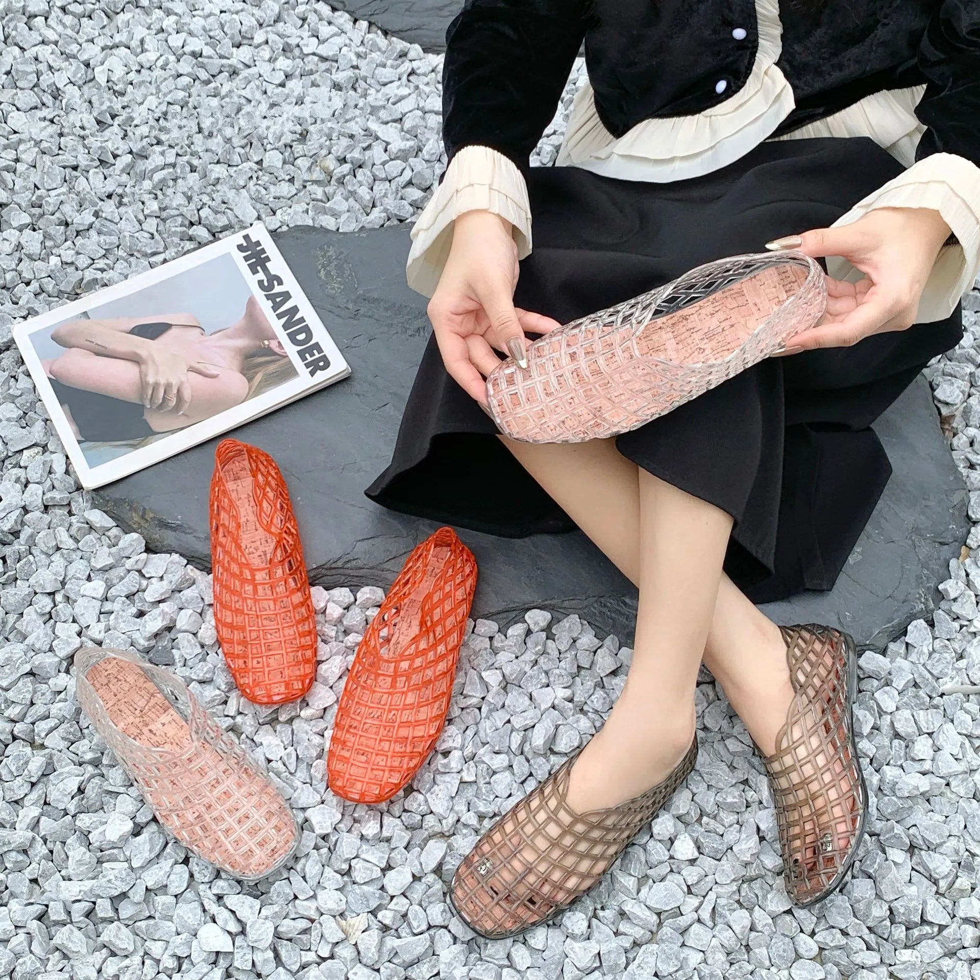 Elegant black ballet flats for women by VelmoraMart, featuring a comfortable fit and classic design for daily wear.