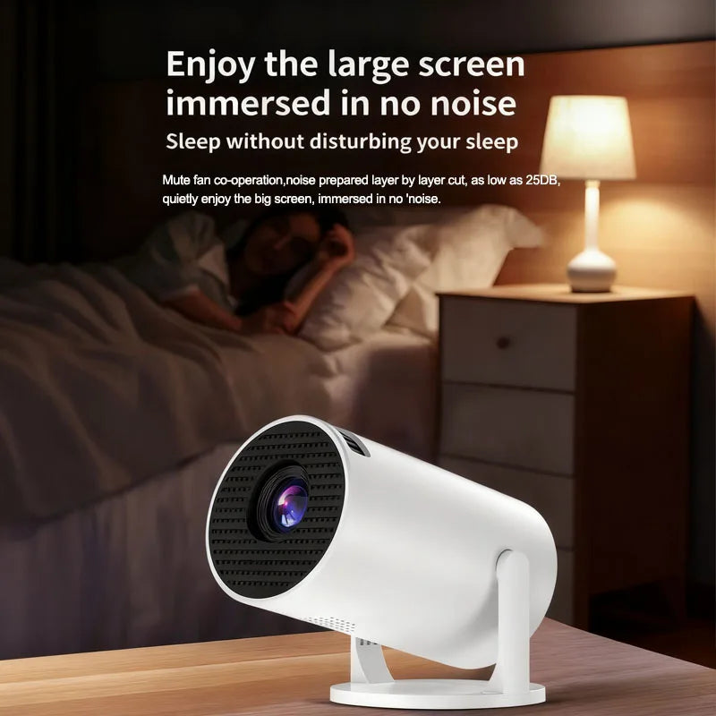 Portable projector and screen with stand for outdoor movies, camping, gaming, and home theater entertainment by VelmoraMart.