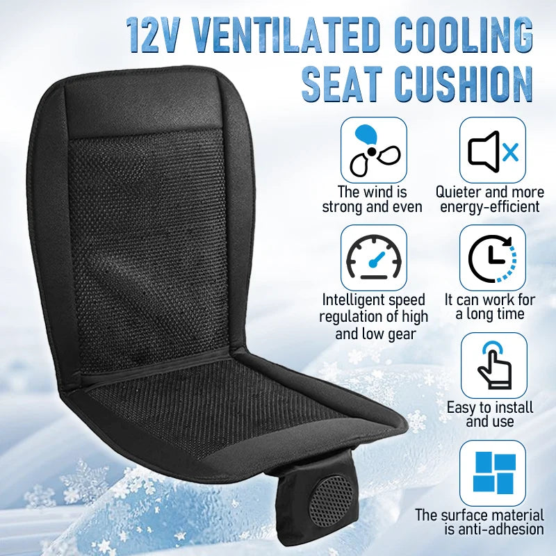 VelmoraMart Car Seat Cooling Pad installed on a driver's seat