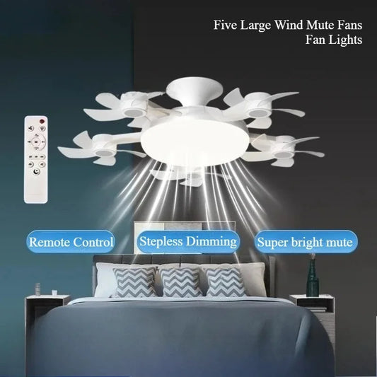 Modern outdoor ceiling fan with light and remote control installed in a stylish patio, energy-efficient LED ceiling fan for home décor by VelmoraMart.