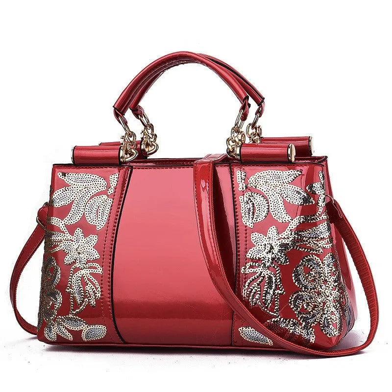A woman holding a premium VelmoraMart leather bag for women, showcasing its elegant design and high-quality finish.
