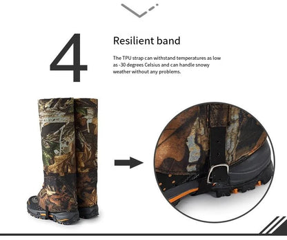 Close up of waterproof snake resistant gaiters material