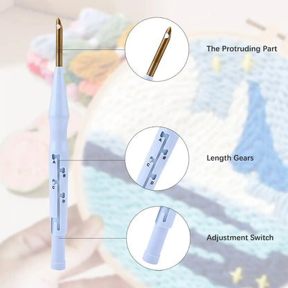 Punch Needle Kit by VelmoraMart – Beginner-friendly punch needle embroidery kit for DIY crafts, handmade art projects, and creative embroidery designs