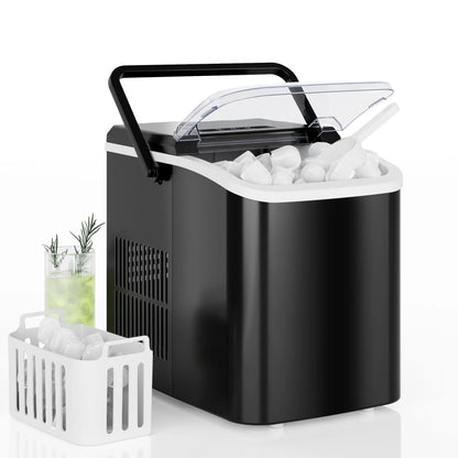 Portable nugget ice machine producing soft chewable ice for home kitchens, coffee bars, and entertaining by VelmoraMart.