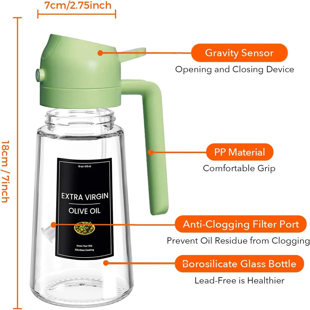 Premium olive oil sprayer glass spray bottle for healthy cooking, grilling, baking, air fryer, and kitchen oil dispenser by VelmoraMart