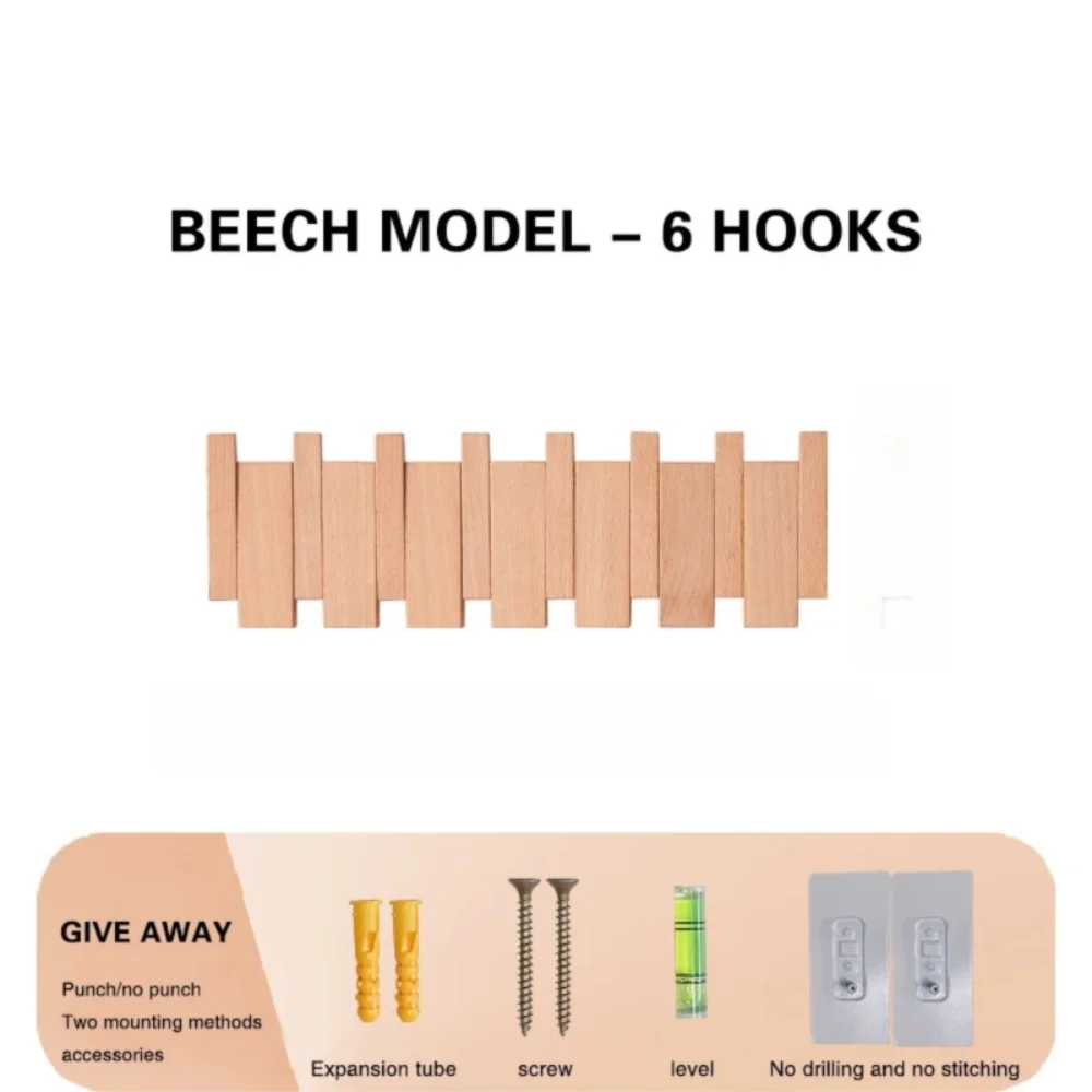 Piano shaped wall mounted wooden coat rack with hidden folding hooks for modern home organization by VelmoraMart.