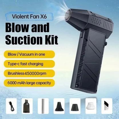 Close-up of the long air blow gun nozzle for precision cleaning.