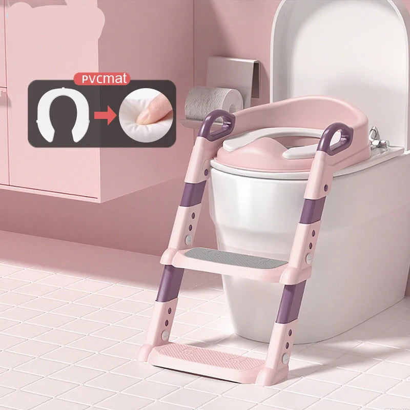 Potty Training Seats with ladder for toddlers, foldable toilet training seat with non-slip steps, BPA-free potty training toilet seat by VelmoraMart