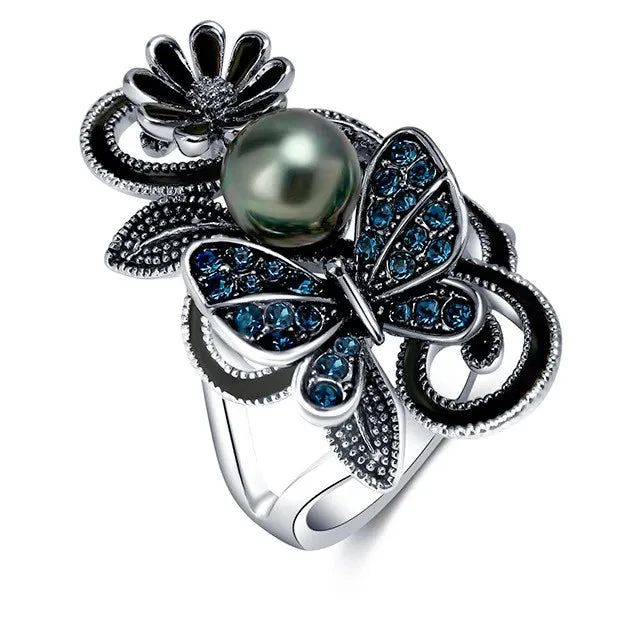 Crystal Rings - Sterling Silver Crystal Ring for Women