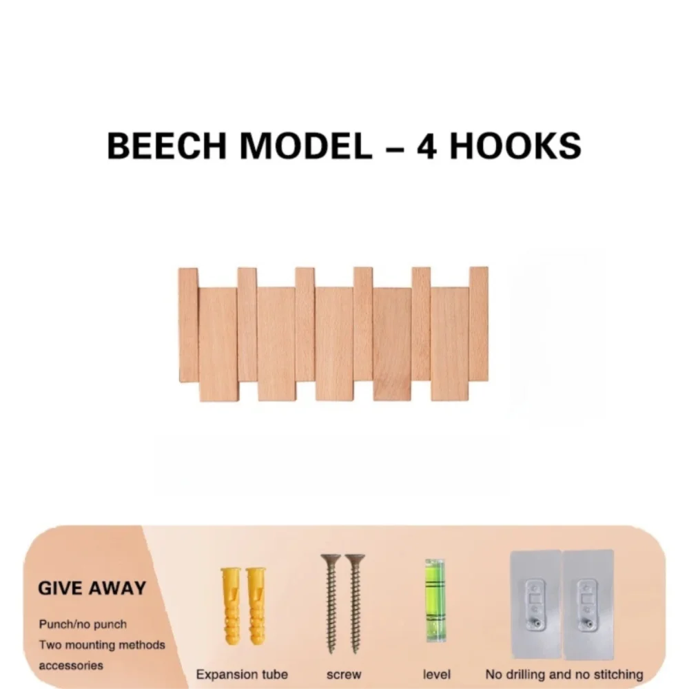 Piano shaped wall mounted wooden coat rack with hidden folding hooks for modern home organization by VelmoraMart.