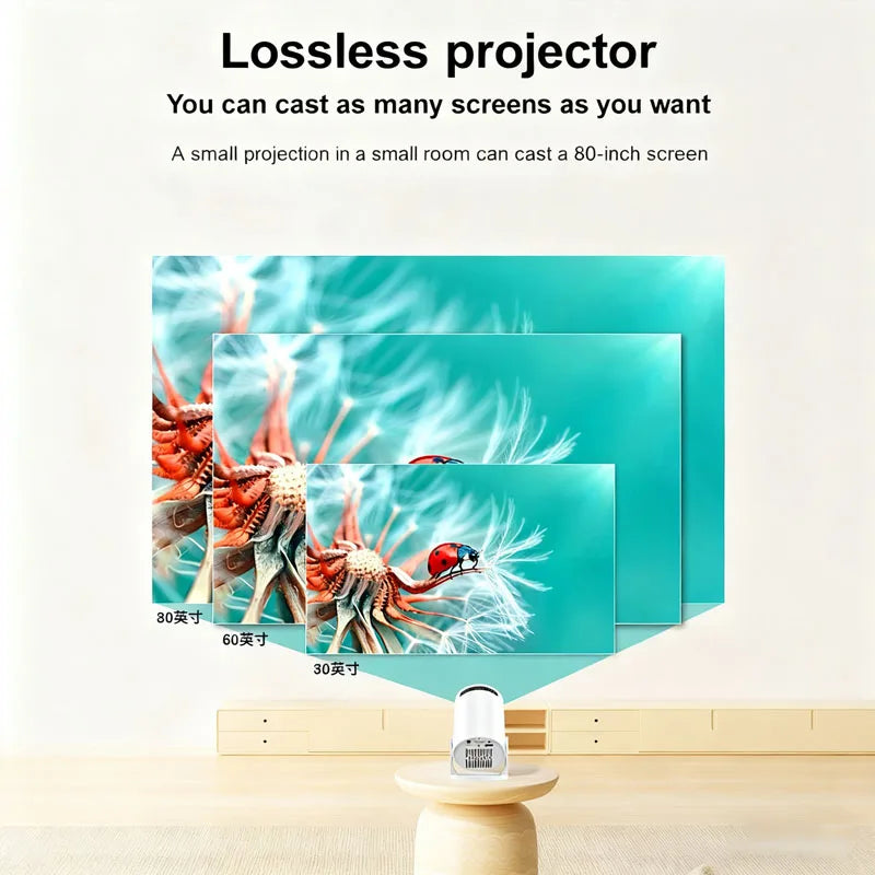 Portable projector and screen with stand for outdoor movies, camping, gaming, and home theater entertainment by VelmoraMart.