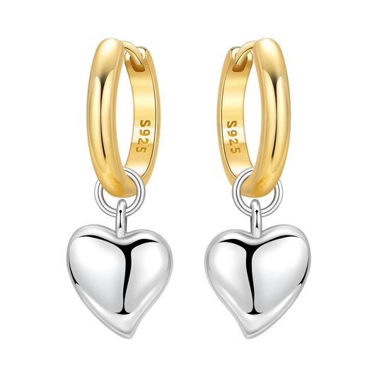 Elegant heart earrings for women featuring gold and silver heart-shaped designs, perfect for gifting and everyday fashion from VelmoraMart.