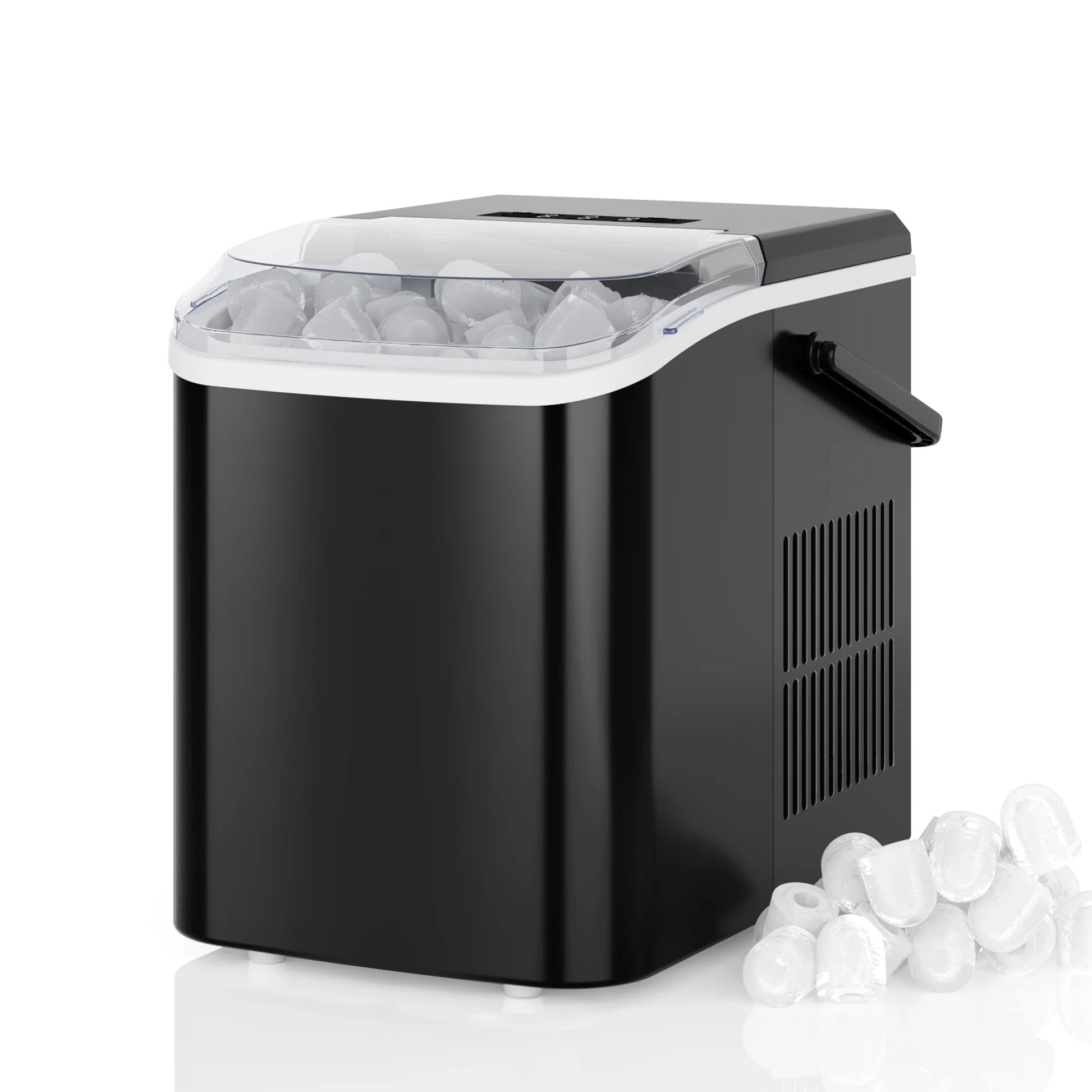 Portable nugget ice machine producing soft chewable ice for home kitchens, coffee bars, and entertaining by VelmoraMart.
