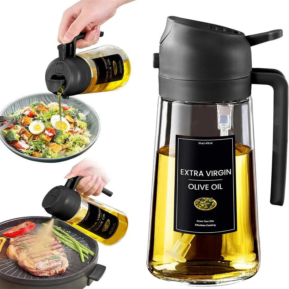Premium olive oil sprayer glass spray bottle for healthy cooking, grilling, baking, air fryer, and kitchen oil dispenser by VelmoraMart