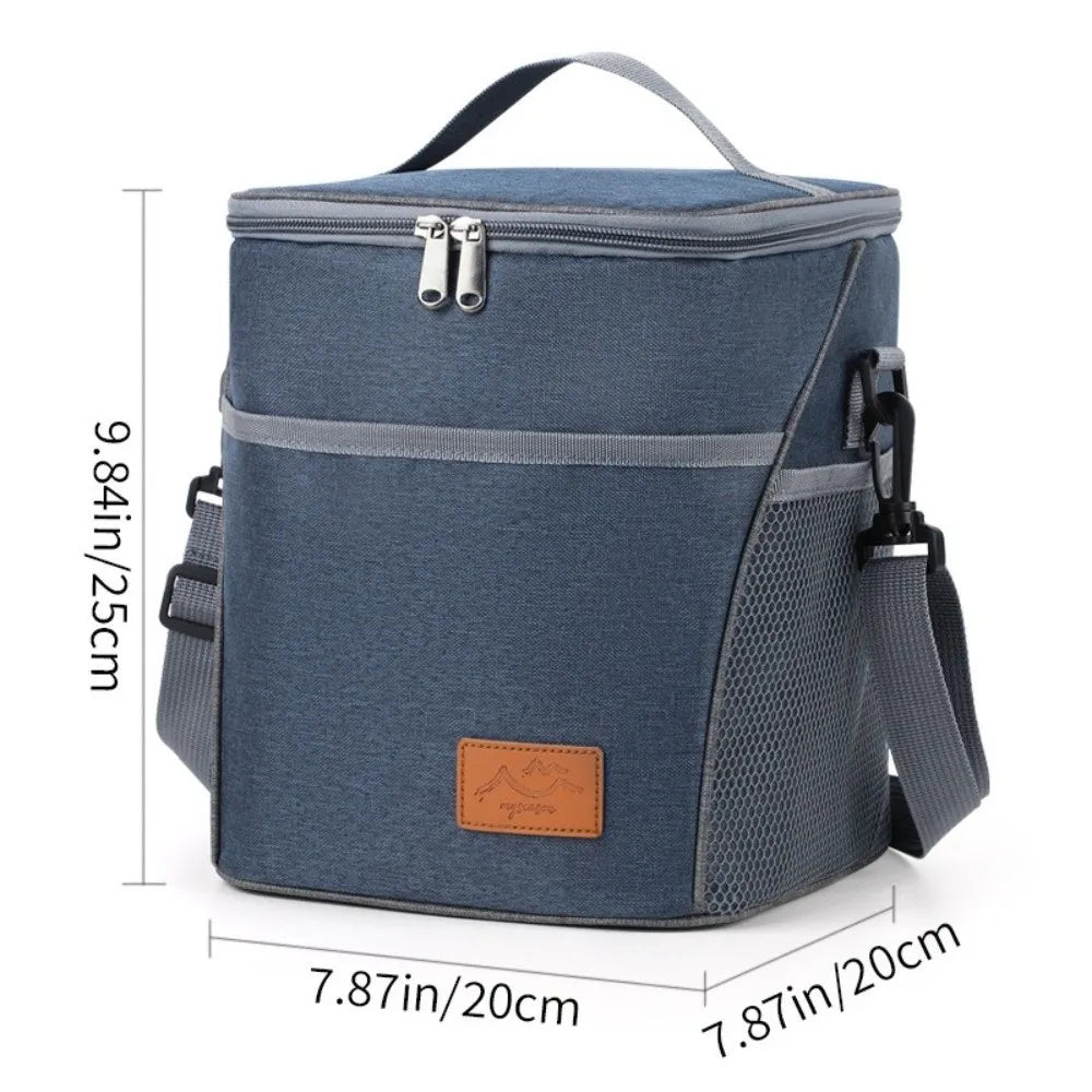 Lunch bag insulated with leakproof thermal lining, spacious interior, durable fabric, and stylish design for work, school, travel, and everyday meals.
