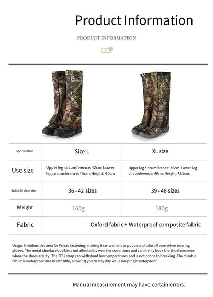 Close up of waterproof snake resistant gaiters material