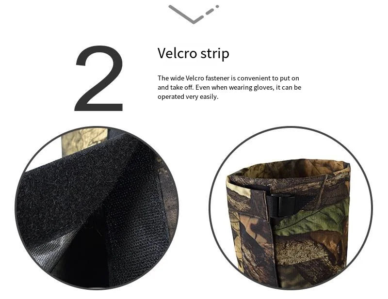 Close up of waterproof snake resistant gaiters material