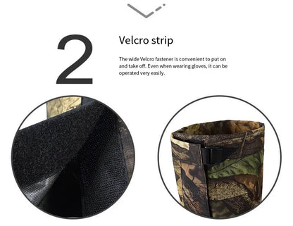 Close up of waterproof snake resistant gaiters material