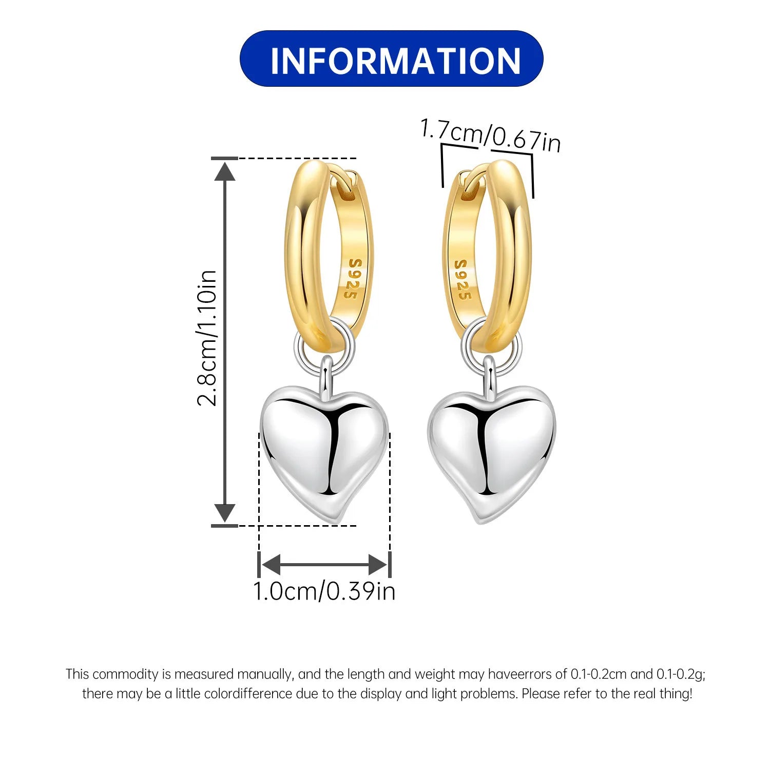 Elegant heart earrings for women featuring gold and silver heart-shaped designs, perfect for gifting and everyday fashion from VelmoraMart.
