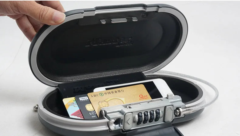 Heavy-duty portable lock box for keys mounted securely on a wall for easy access