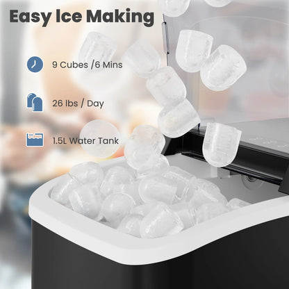 Portable nugget ice machine producing soft chewable ice for home kitchens, coffee bars, and entertaining by VelmoraMart.