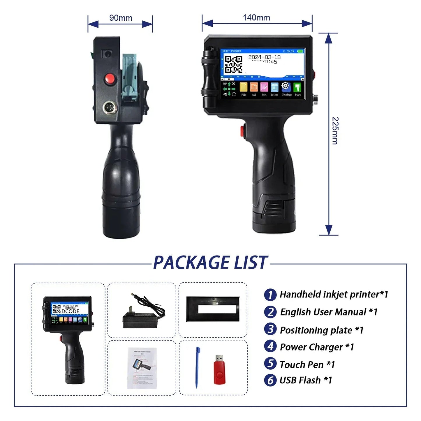 Handheld printer labels device printing professional shipping stickers.