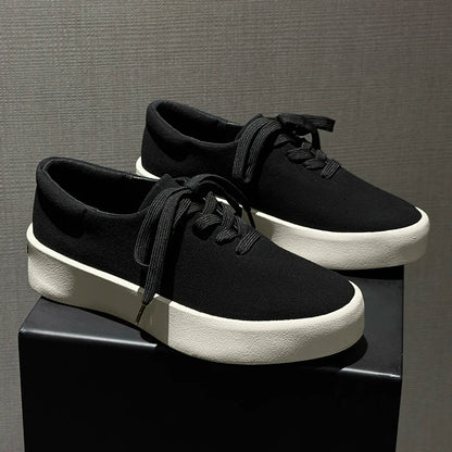 Canvas Shoes for Guys lightweight casual men's canvas shoes in black breathable everyday footwear by VelmoraMart