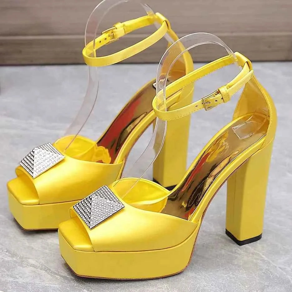 Rhinestone Sandals - Sparkling Flat & Heel Styles