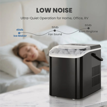Portable nugget ice machine producing soft chewable ice for home kitchens, coffee bars, and entertaining by VelmoraMart.