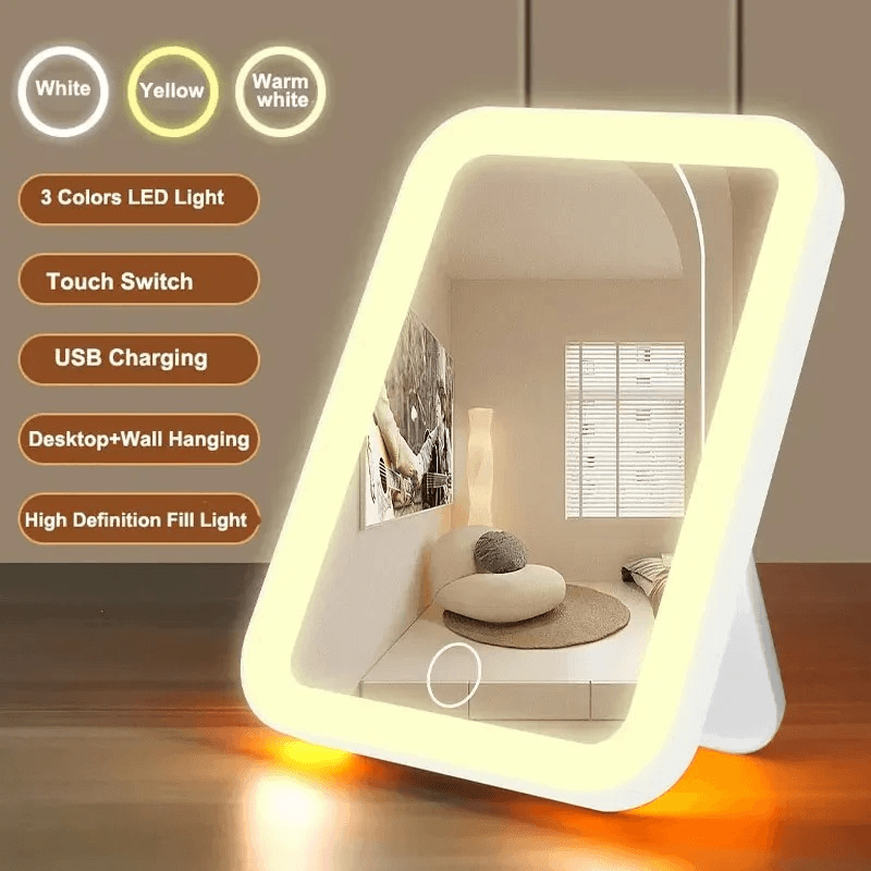 LED makeup mirror with USB charging - Velmoramart