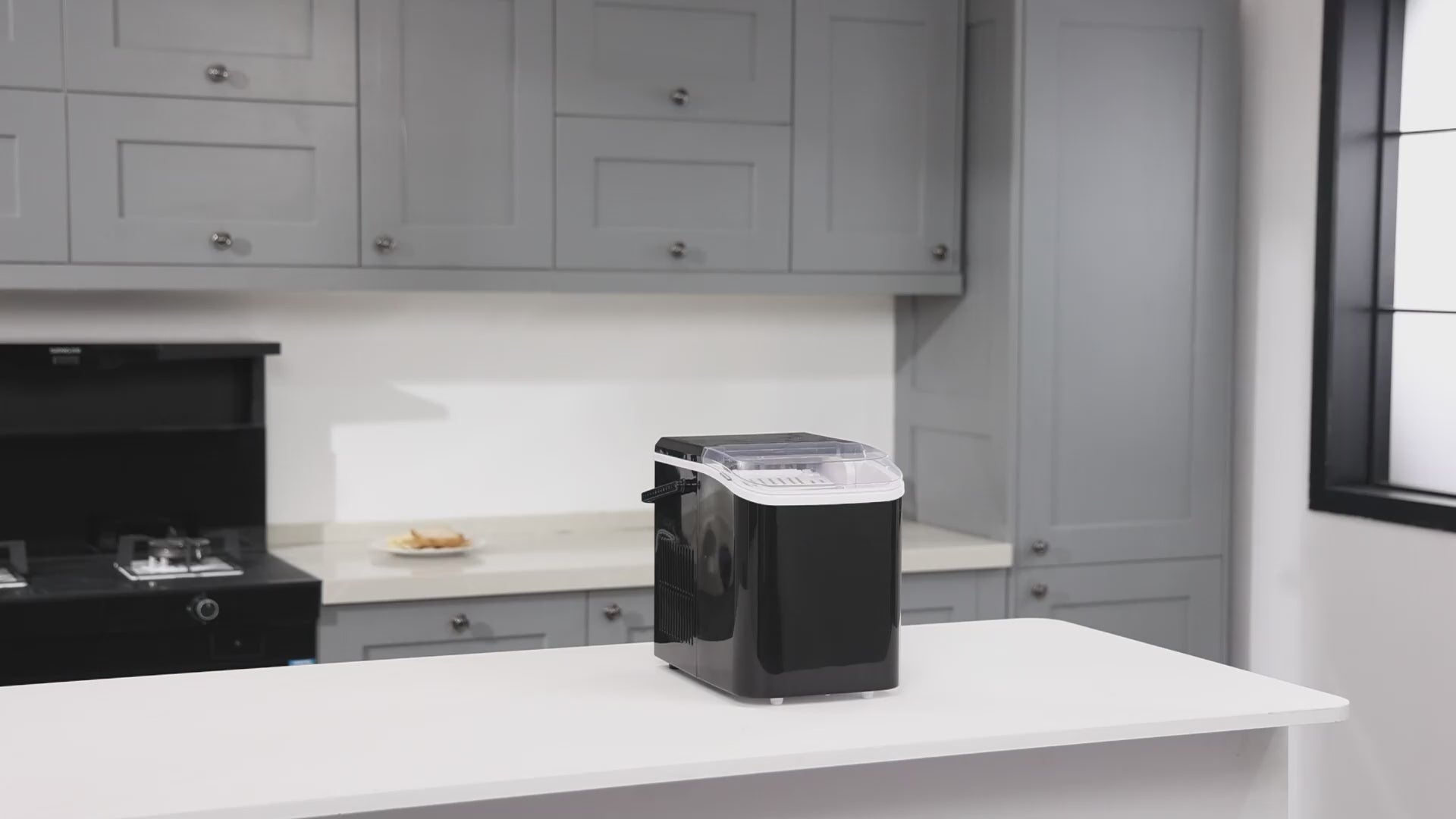 Portable nugget ice machine producing soft chewable ice for home kitchens, coffee bars, and entertaining by VelmoraMart.