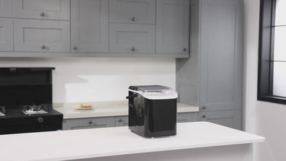 Portable nugget ice machine producing soft chewable ice for home kitchens, coffee bars, and entertaining by VelmoraMart.