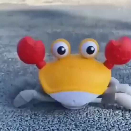 Interactive dancing crab toy for kids with music, crawling action, colorful lights, and obstacle avoidance from VelmoraMart
