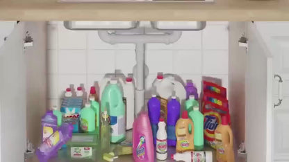 Under kitchen sink organizer with 2-tier sliding drawers for kitchen and bathroom storage, pull-out cabinet organizer for cleaning supplies by VelmoraMart