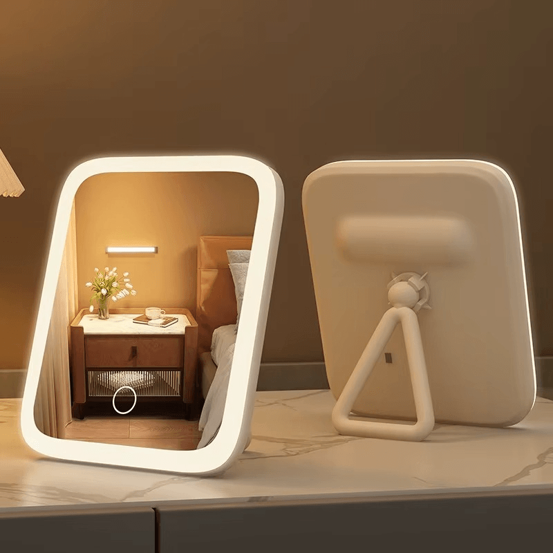 Lighted vanity mirror with a wall-mounted fixture from www.velmoramart.com